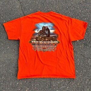 Y2K Orange Harley Davidson tee Size L